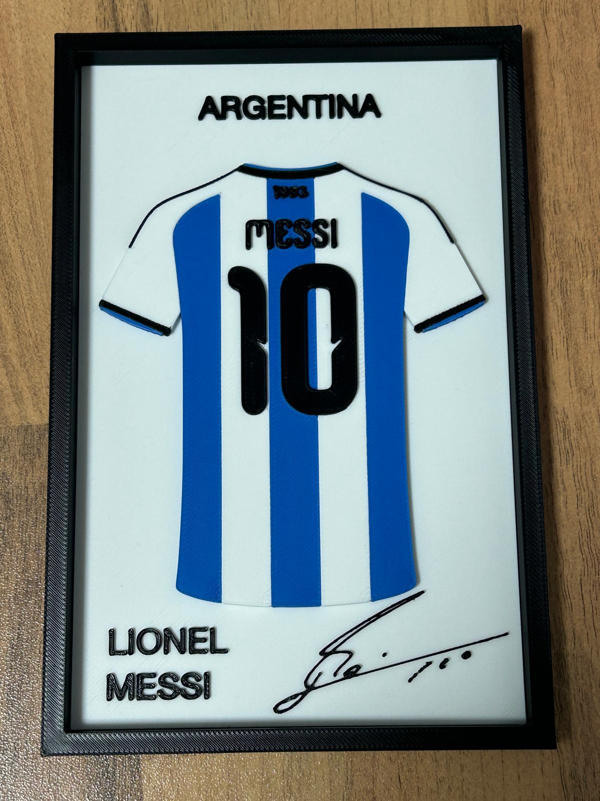 Tablou Decorativ Tricou Argentina - Lionel Messi 10 cu Semnătură